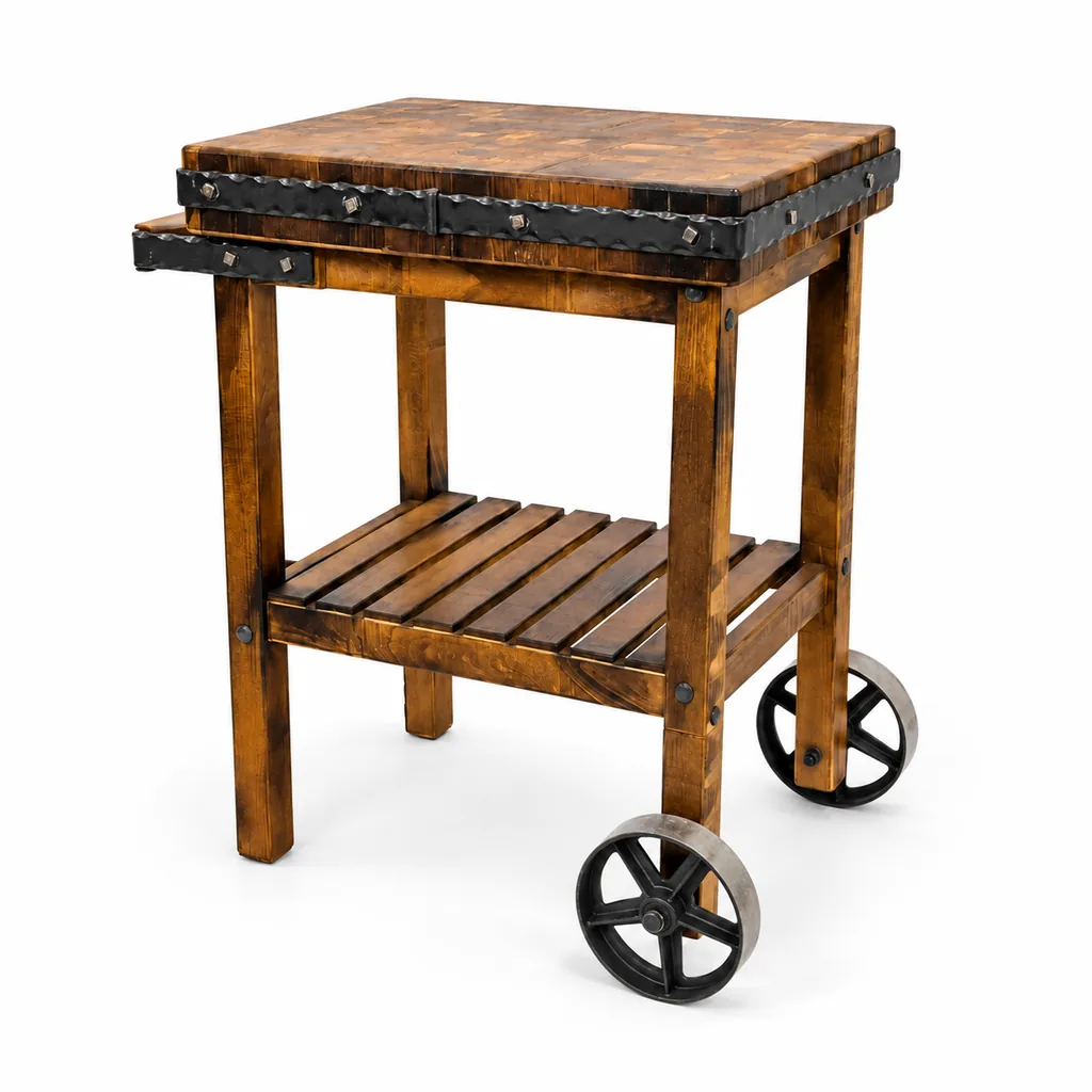 Euroceppi VCBC Vintage Cutting Board & Cart