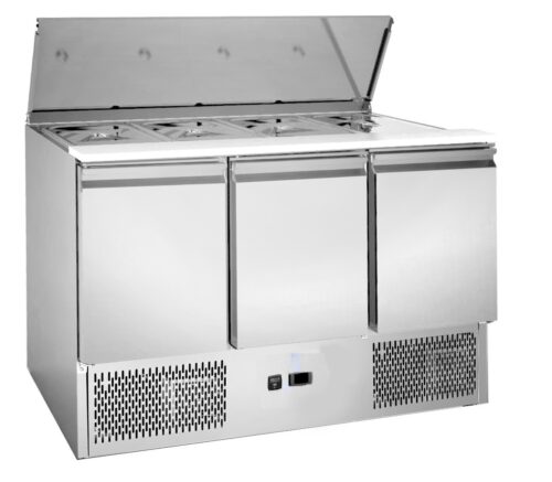 Infernus 3 Door Saladette Fridge 368L Refrigerated Prep Counter GN Compatible