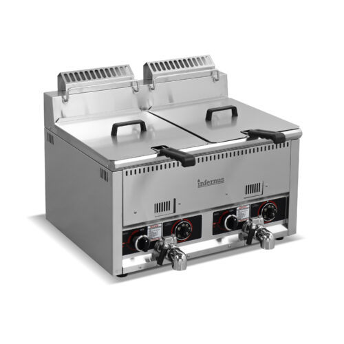 Infernus Countertop Twin Tank Gas Fryer NG